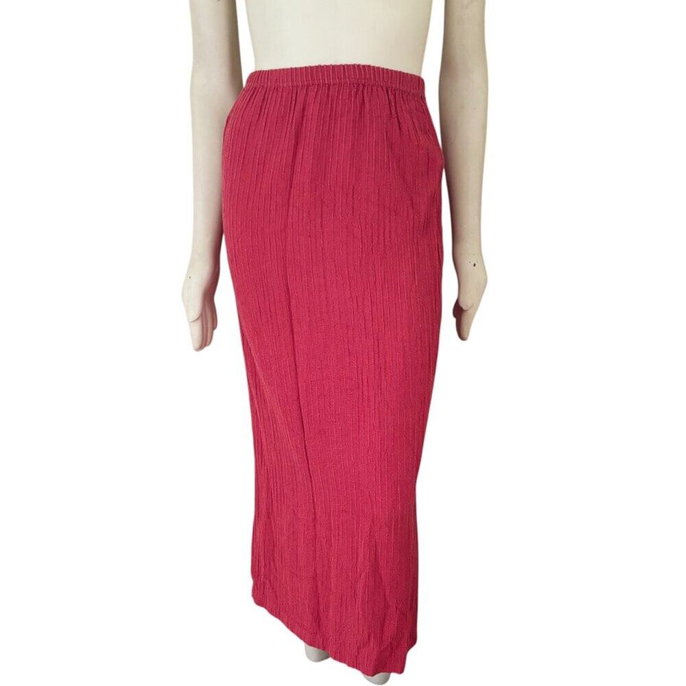 NEW CUT LOOSE Ribbed Pull On Maxi Skirt in Coral Red SZ S